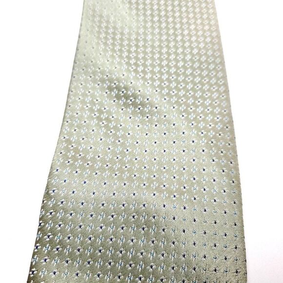 Calvin Klein Silk Tie Woven Green Geometric - Picture 2 of 6